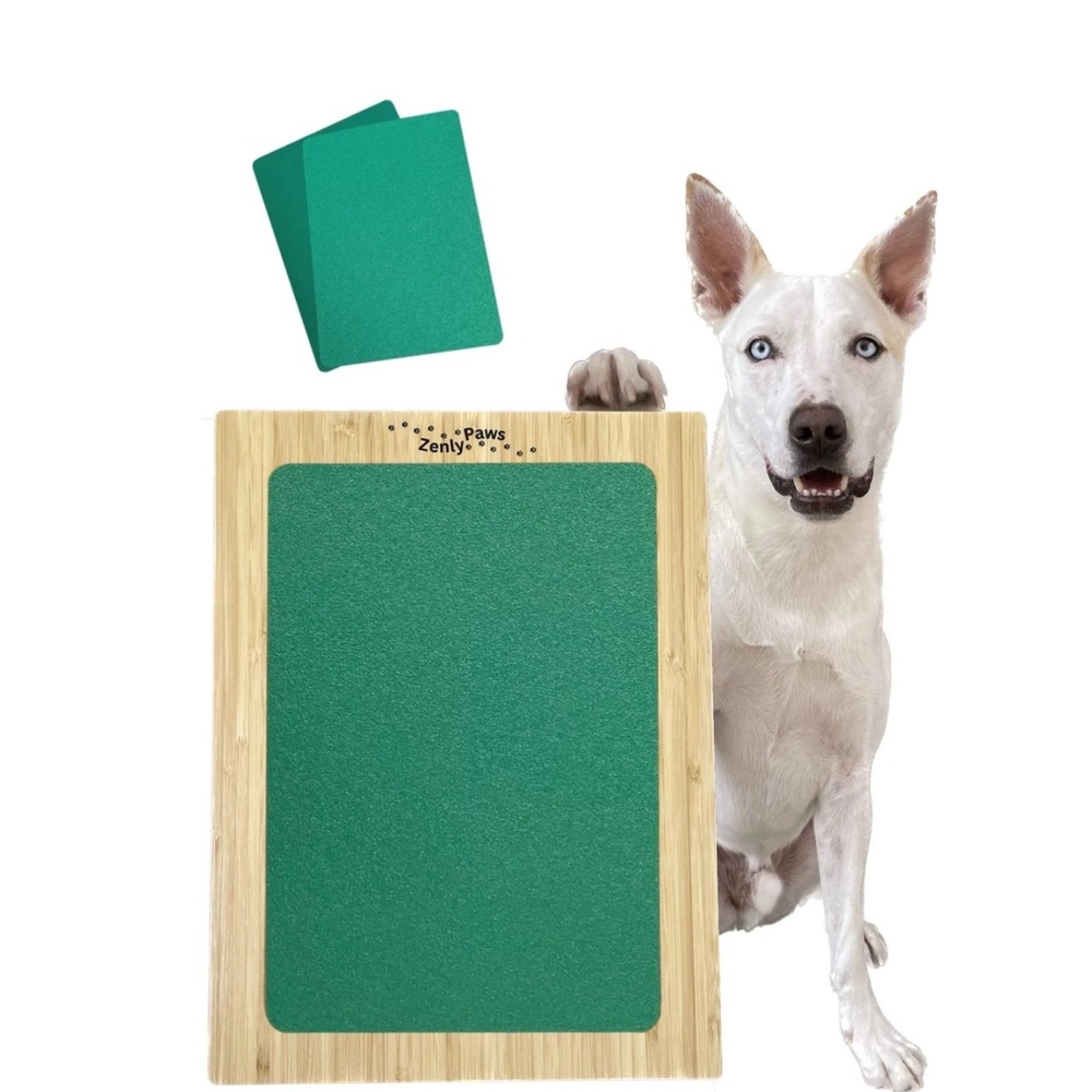 Zenly Paws Bamboo Dog Nail Scratch Board Green with 2 Replacement‎ Pads - Picture 2 of 12